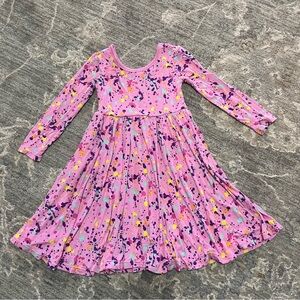 Little Sleepies Bamboo Cotton Twirl Dress Splatter Print Long Sleeves 2T